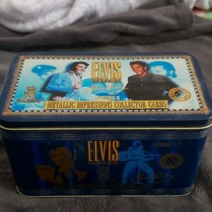 Elvis Presley series 2 gold Metallic Impressions collector cards in tin
